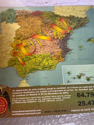 triptico de loteria antiguo