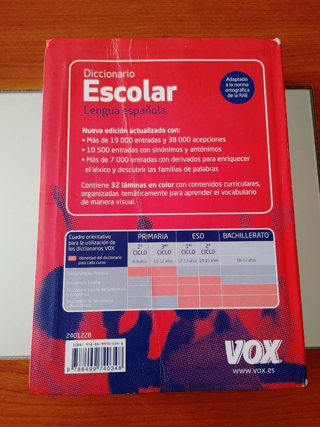 Dizionario scolastico di lingua spagnolo Vox