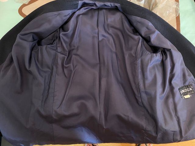 Abrigo de vestir azul marino paño cruzado