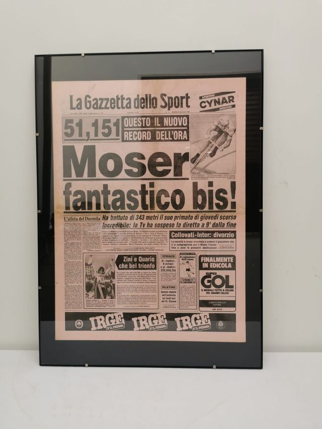 Gazzetta dello sport del 1984 Moser