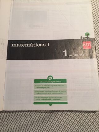 Libro Matemáticas 1 bachillerato