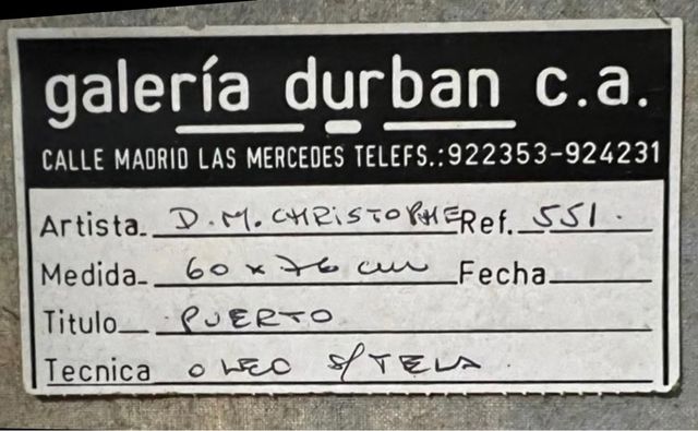 óleo sobre tela D. M. Christophe