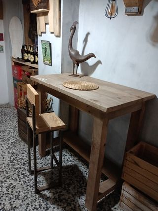 OFERTA Mesa alta madera rústica 