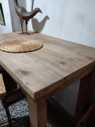 OFERTA Mesa alta madera rústica 