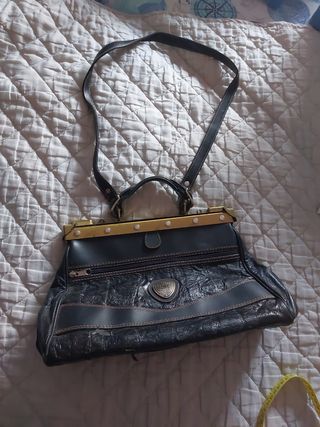 Bolso maletin piel negro