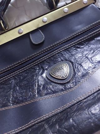 Bolso maletin piel negro
