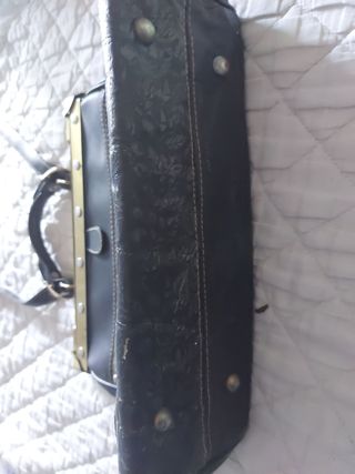 Bolso maletin piel negro