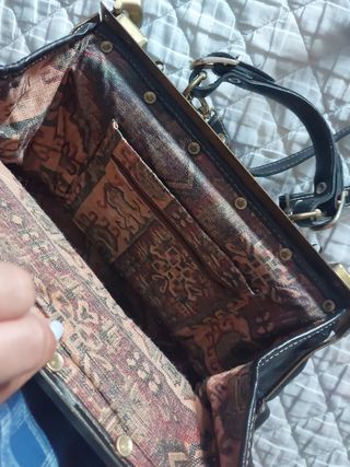 Bolso maletin piel negro