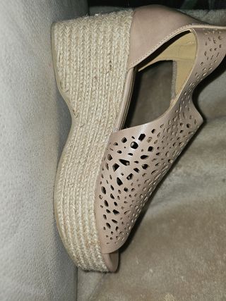 Zapato sandalia marrón cuña plataforma