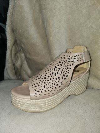 Zapato sandalia marrón cuña plataforma