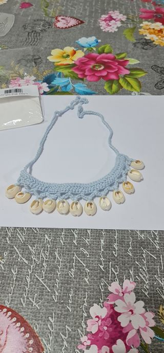 Collar Zula - Crochet azul claro