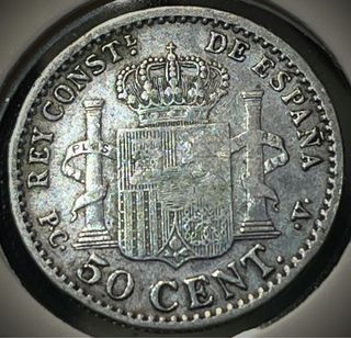 50 centimos Alfonso XIII 1904*10 PGV plata