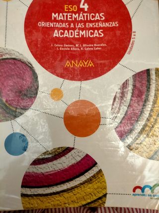 Libro Matemáticas Académicas 4 Eso
