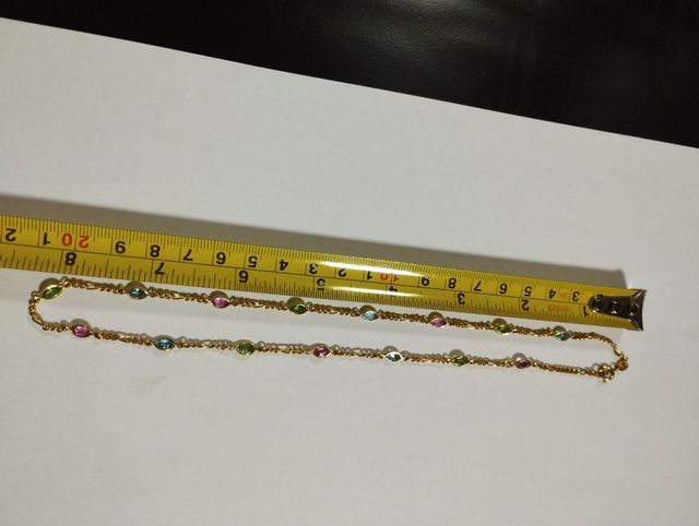 Collana placcata in oro con strass 