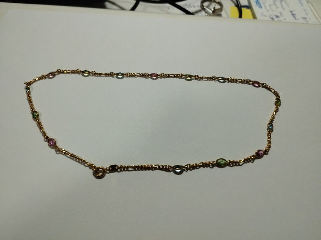 Collana placcata in oro con strass 