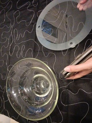 Centro mesa cristal grueso 2 piezas