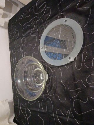 Centro mesa cristal grueso 2 piezas