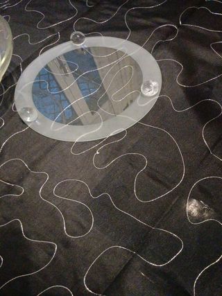 Centro mesa cristal grueso 2 piezas