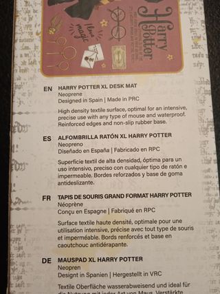 Alfombrilla ratón XL Harry Potter