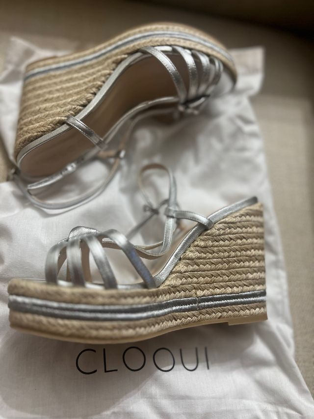 Cuñas CLOOUI plata talla 39, nuevas con etiqueta 