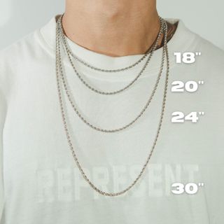 CADENA DE CUERDA DE 3 MM - ORO BLANCO