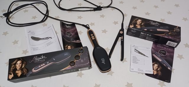 Plancha y cepillo alisador de pelo 
