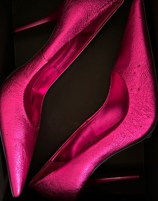 Zapatos fucsia metalizado 37 Zara