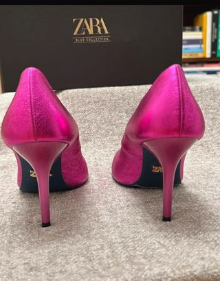 Zapatos fucsia metalizado 37 Zara