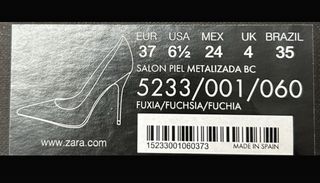 Zapatos fucsia metalizado 37 Zara