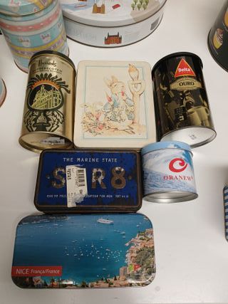 Coleção 19 Caixas de Metal Antigas