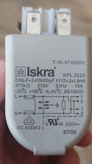Filtro antiparasitario Iskra para Lavadora