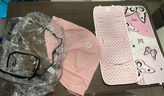 capota rosa pastel + plastico lluvia bugaboo bee3