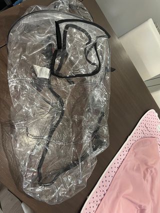 capota rosa pastel + plastico lluvia bugaboo bee3