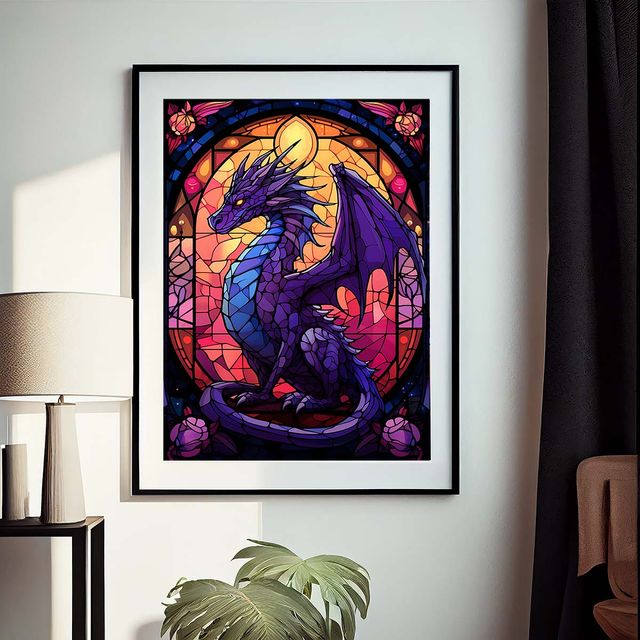 Purple dragon poster/cuadro