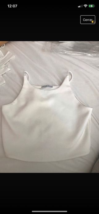 top blanco zara talla M