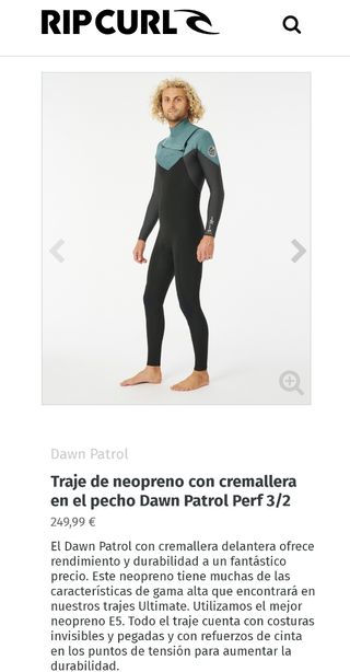 Neopreno Rip Curl 3/2. Talla L.