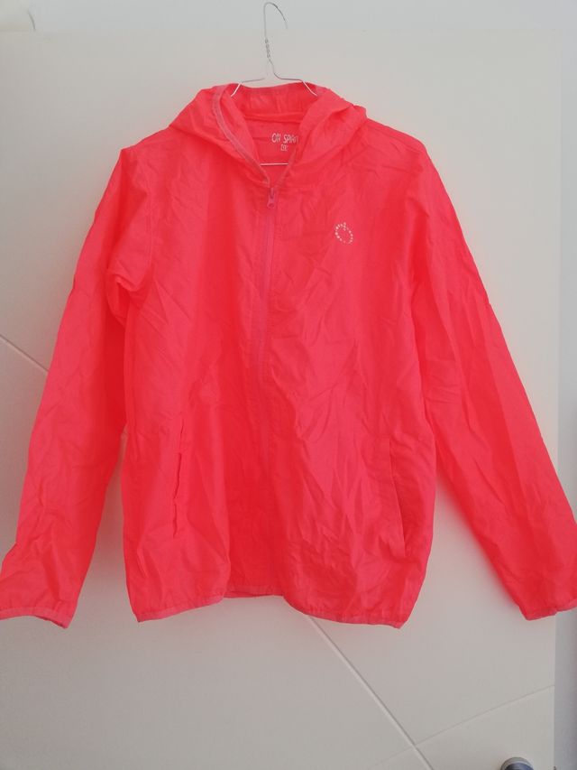 Kway rosa fluo richiudibile