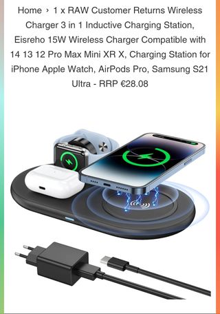 Cargador inalámbrico 3 en 1