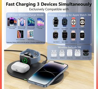 Cargador inalámbrico 3 en 1