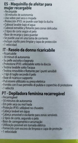 Depiladora / afeitadora mujer