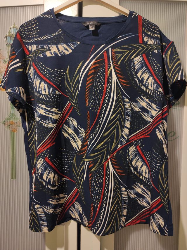 Camiseta Cortefiel Mujer Tropical S