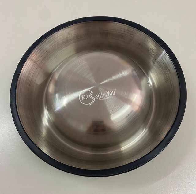 Ciotola per cani arancione in metallo 26/19x6 cm