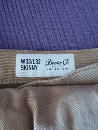 Pantalón vaquero largo mostaza