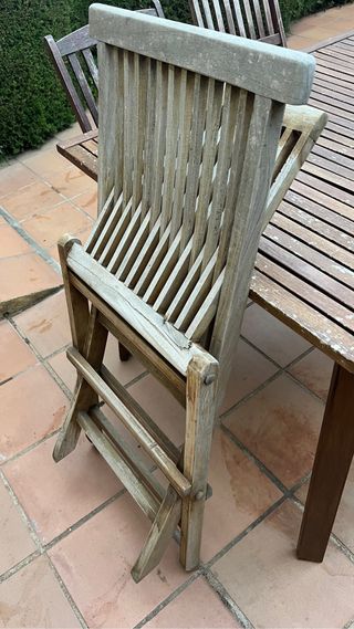 4 Sillas de jardín de teka plegables