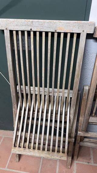 4 Sillas de jardín de teka plegables