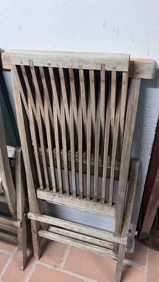 4 Sillas de jardín de teka plegables