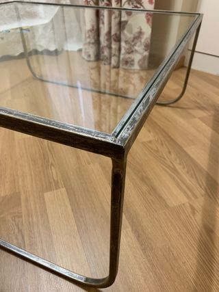 Mesa baja salon estilo industrial