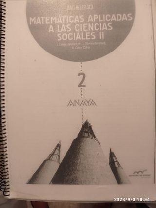 Libro de matemáticas 2° de bachillerato