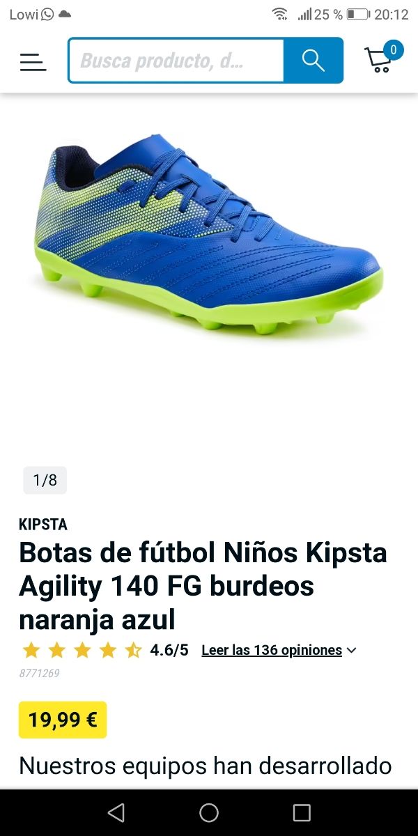 Botas fútbol niño Kpista