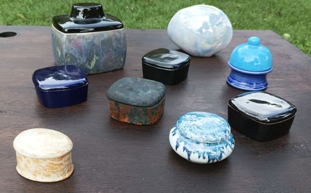 Lote cajitas y jarroncito porcelana